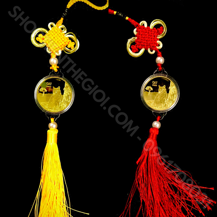 Dây Treo Ô Tô Xu Úc Hình Con Mèo Vàng - SP005898